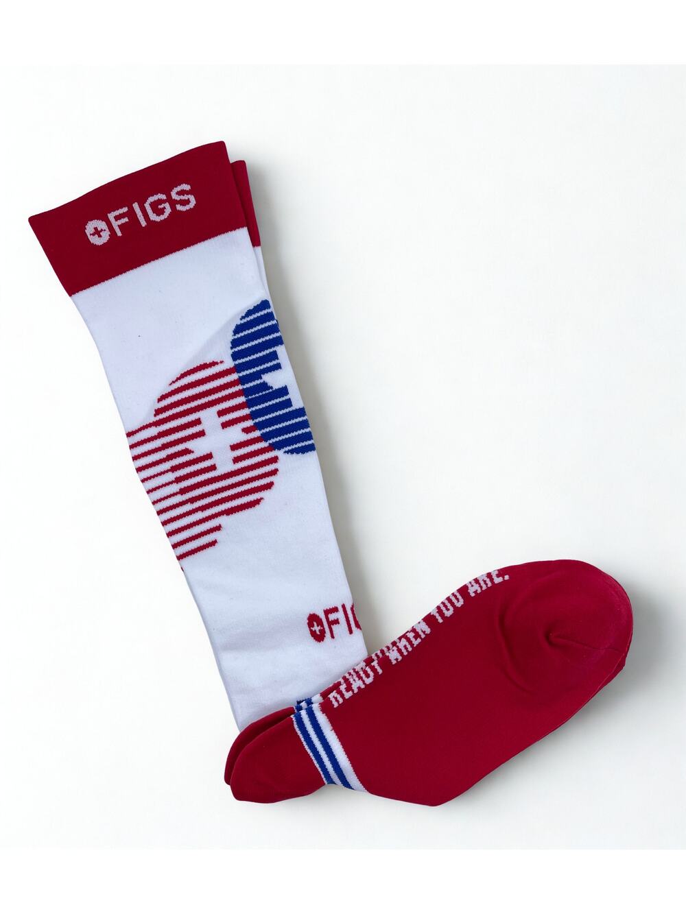 1 Pair FIGS Compression 'Ready When You Are' Socks Size L